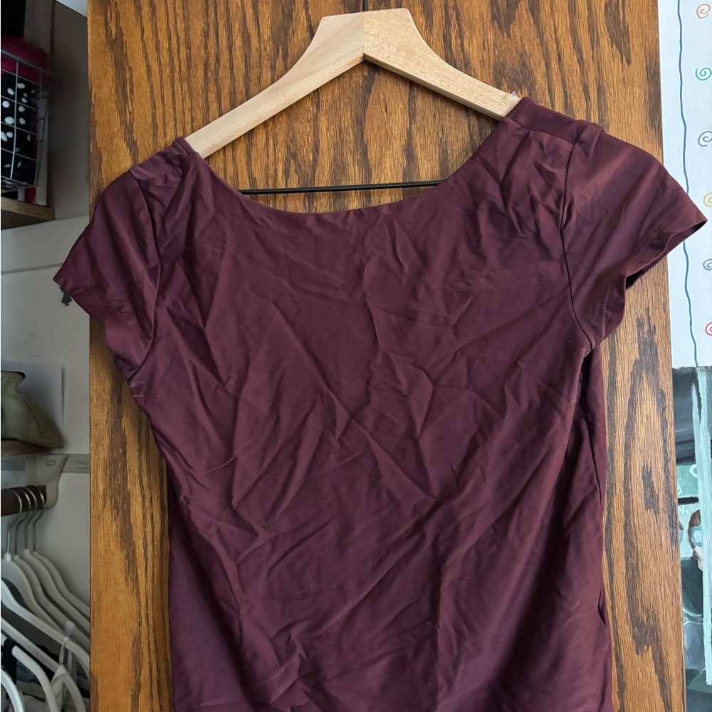 Burgundy Backless Top